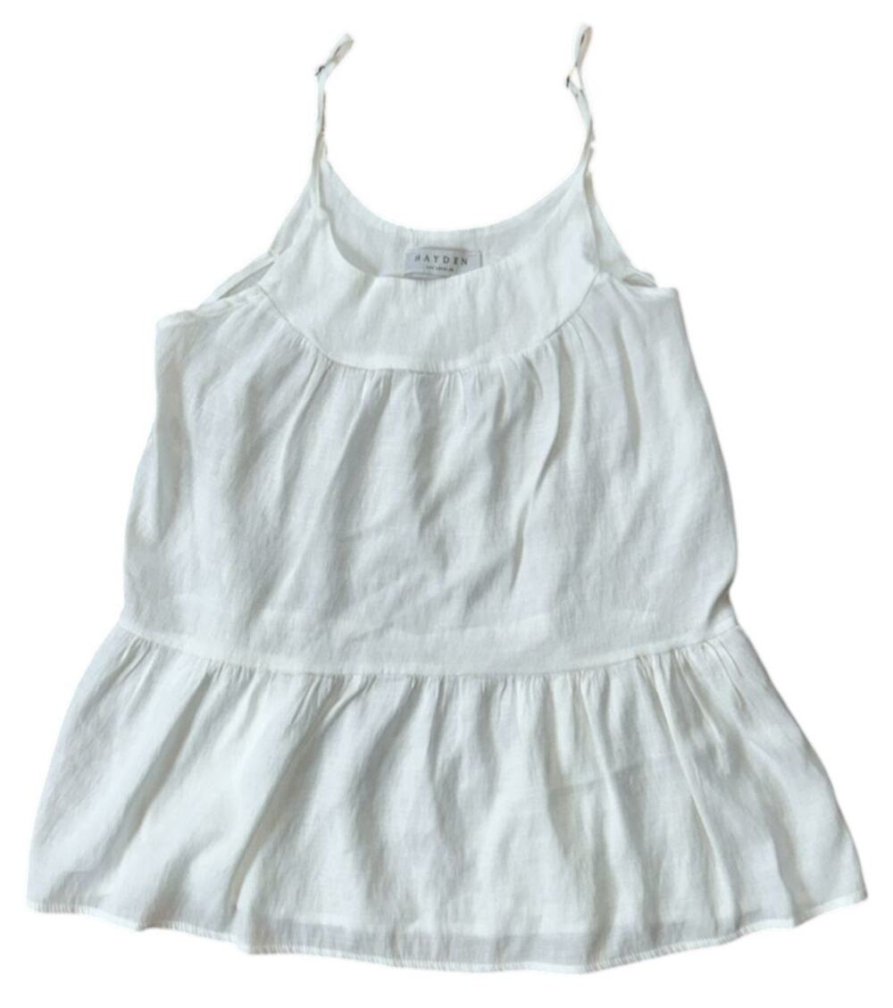 Hayden LA White Adjustable Spaghetti Strap Tiered Cami Top Small